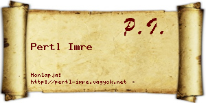 Pertl Imre névjegykártya